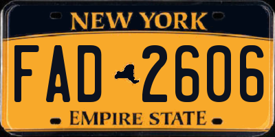 NY license plate FAD2606
