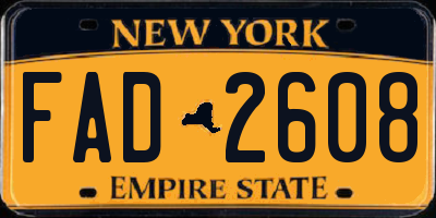 NY license plate FAD2608