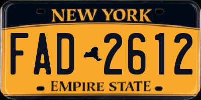 NY license plate FAD2612