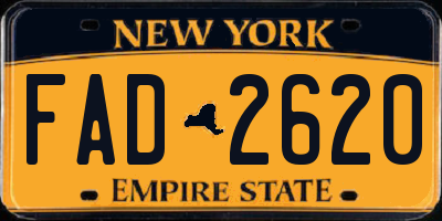 NY license plate FAD2620