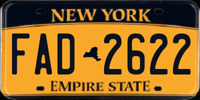 NY license plate FAD2622