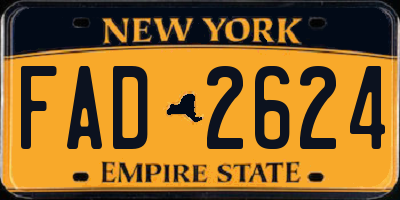 NY license plate FAD2624