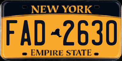 NY license plate FAD2630