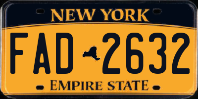 NY license plate FAD2632