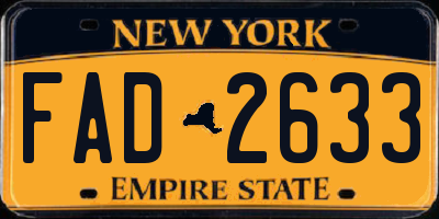 NY license plate FAD2633
