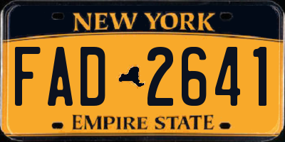 NY license plate FAD2641