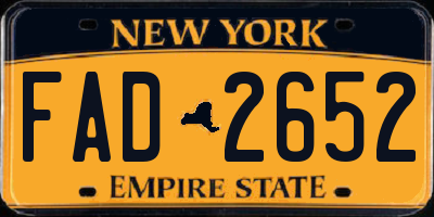 NY license plate FAD2652