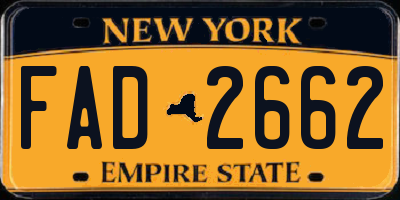 NY license plate FAD2662