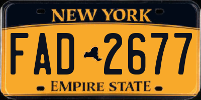 NY license plate FAD2677