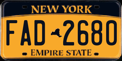 NY license plate FAD2680
