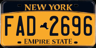 NY license plate FAD2696