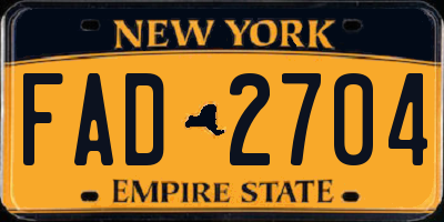 NY license plate FAD2704