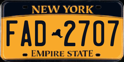 NY license plate FAD2707