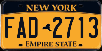 NY license plate FAD2713