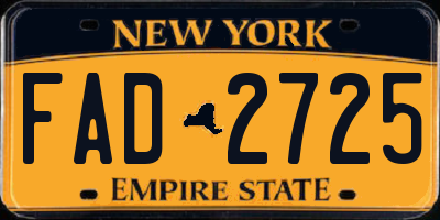 NY license plate FAD2725