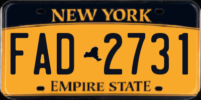 NY license plate FAD2731