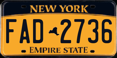 NY license plate FAD2736