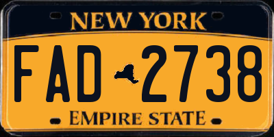 NY license plate FAD2738