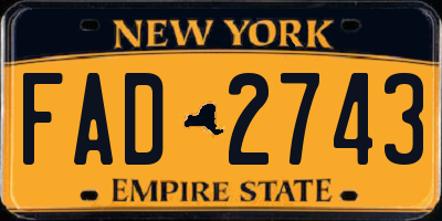 NY license plate FAD2743