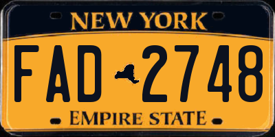 NY license plate FAD2748