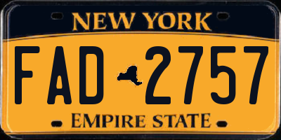 NY license plate FAD2757