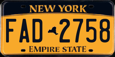 NY license plate FAD2758