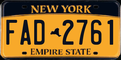 NY license plate FAD2761