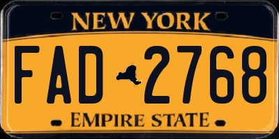 NY license plate FAD2768