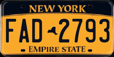 NY license plate FAD2793