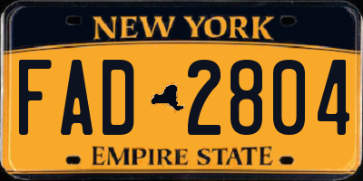 NY license plate FAD2804