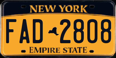 NY license plate FAD2808