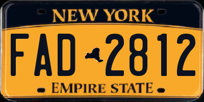 NY license plate FAD2812