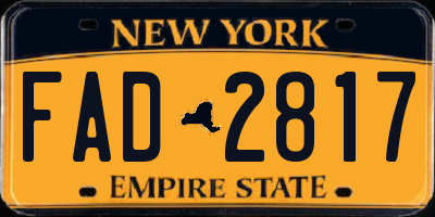 NY license plate FAD2817