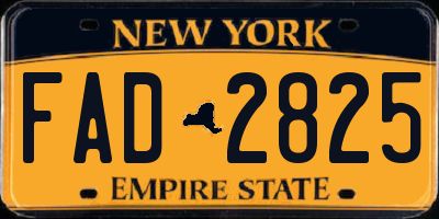 NY license plate FAD2825