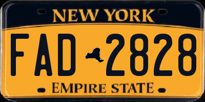 NY license plate FAD2828