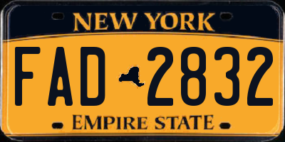 NY license plate FAD2832