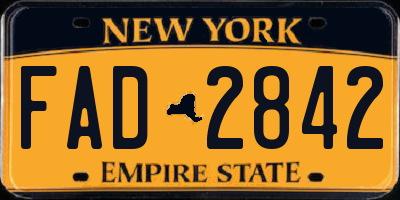 NY license plate FAD2842