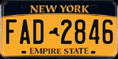 NY license plate FAD2846