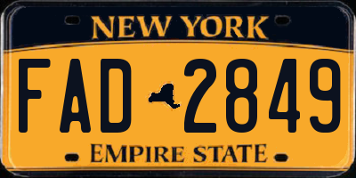 NY license plate FAD2849