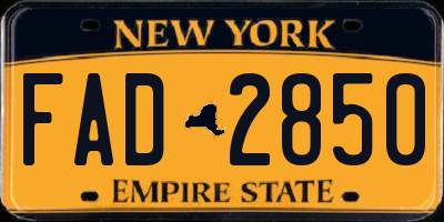 NY license plate FAD2850