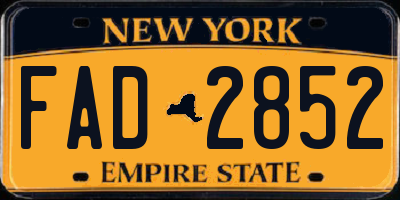 NY license plate FAD2852