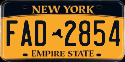 NY license plate FAD2854