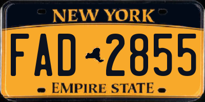 NY license plate FAD2855