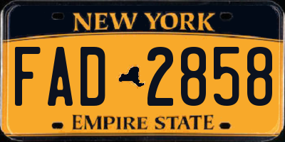 NY license plate FAD2858