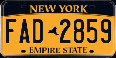 NY license plate FAD2859