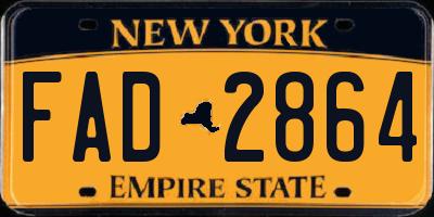 NY license plate FAD2864