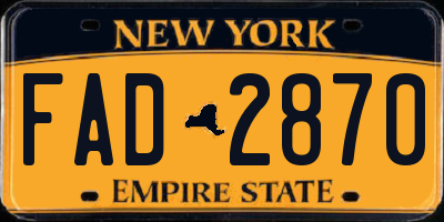 NY license plate FAD2870