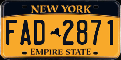 NY license plate FAD2871