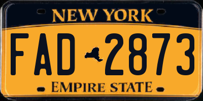 NY license plate FAD2873