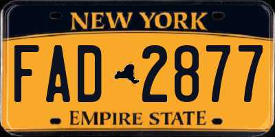 NY license plate FAD2877